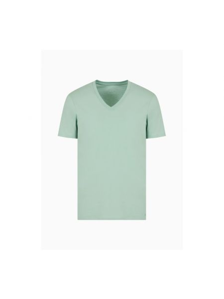 T-shirt aus baumwoll mit v-ausschnitt Armani Exchange grün