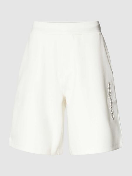 Dzianinowe szorty w jednolitym kolorze Ck Calvin Klein białe