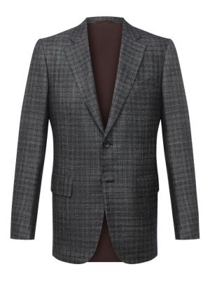 Кашемировый шелковый пиджак Zegna Couture серый