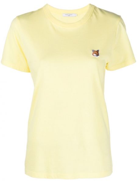 T-shirt z printem Maison Kitsune, żółty