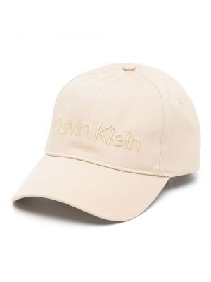 Kapa s šiltom z vezenjem Calvin Klein bež
