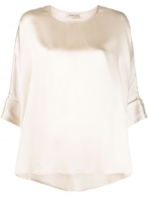 Satenska bluza z draperijo Blanca Vita bela