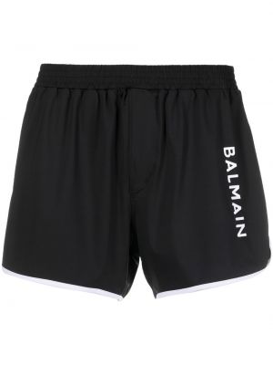 Painettu shortsit Balmain musta