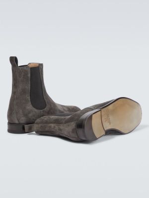 Zomšinės chelsea stiliaus batai Manolo Blahnik pilka