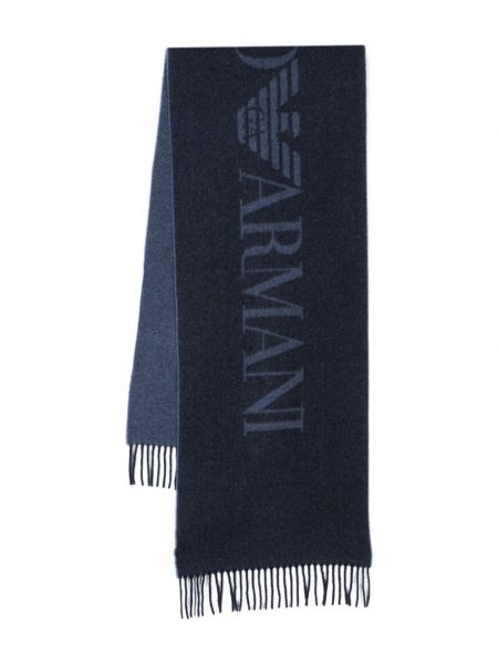 Jacquard tørklæde Emporio Armani blå