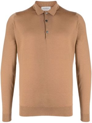 Polo majica od jersey John Smedley smeđa