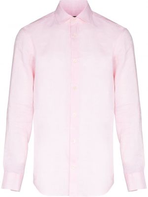 Λινό πουκάμισο Frescobol Carioca ροζ