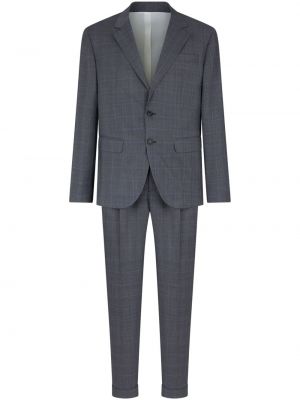 Kostkovaný vlněný oblek Dsquared2 šedý