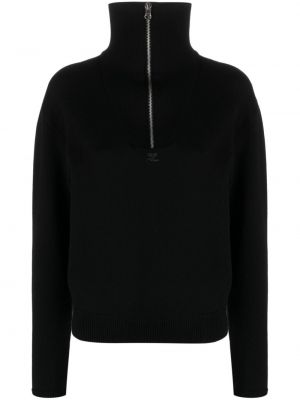 Pullover mit reißverschluss Courreges schwarz