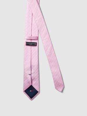 Jedwabny krawat Tommy Hilfiger różowy