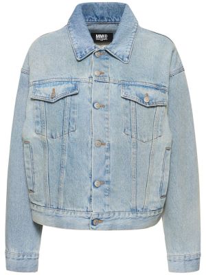 Bavlnená džínsová bunda Mm6 Maison Margiela modrá