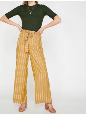 Pruhované kalhoty Koton žluté