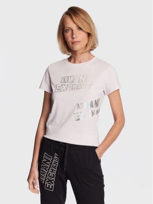 Marškinėliai Armani Exchange rožinė