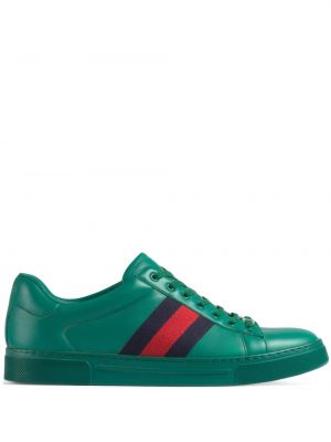 Bőr sneakers Gucci Ace zöld