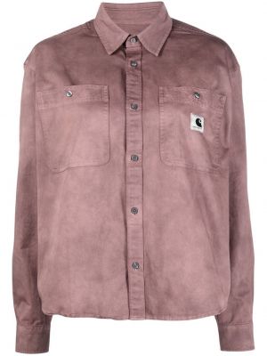 Памучна риза Carhartt Wip розово