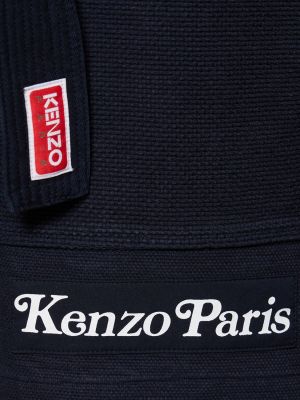 Pletené bavlnené šortky Kenzo Paris modrá