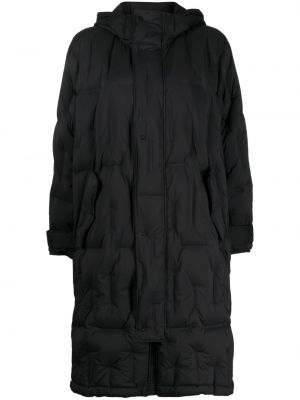 Plisuotas paltas su gobtuvu Jnby juoda