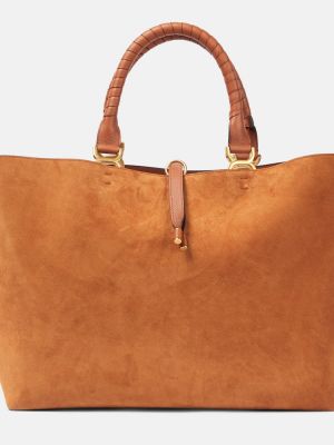 Semišová nákupná taška Chloã© hnedá