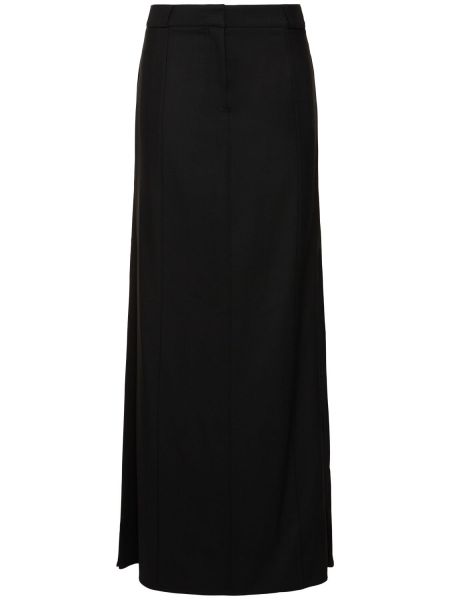 Vlněné dlouhá sukně Victoria Beckham černé