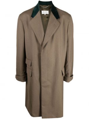 Vlněný kabát Maison Margiela hnědý