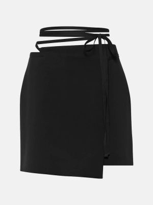Μάλλινη φούστα mini Sportmax μαύρο