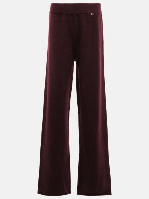 Kašmírové rovné kalhoty relaxed fit Extreme Cashmere fialové