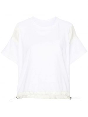 Βαμβακερή μπλούζα Sacai λευκό