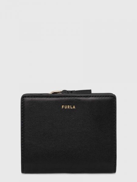 Mały portfel skórzany Furla czarny
