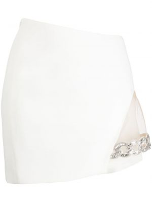 Křišťálové mini sukně David Koma bílé