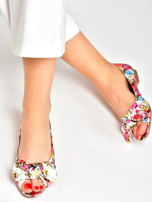 Kvetinové ľanové baleríny s potlačou Fox Shoes
