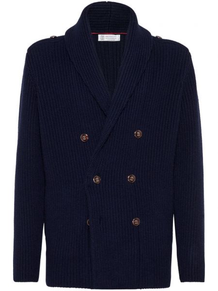 Lange strickjacke Brunello Cucinelli blau