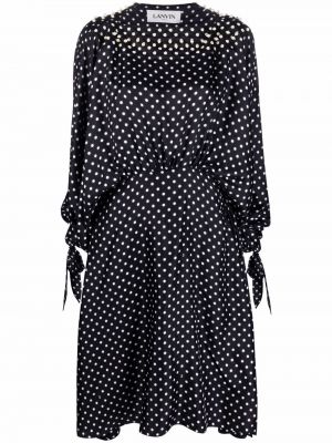 Trykt flekket silke dress Lanvin svart