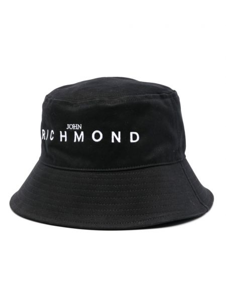 Haftowany kapelusz John Richmond czarny