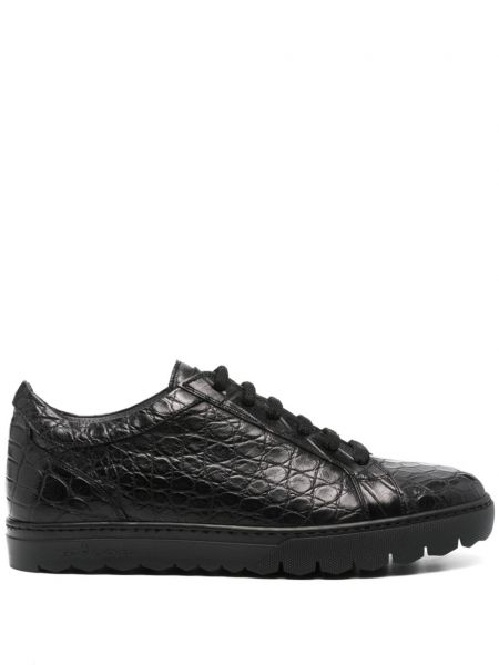 Læder sneakers Kiton sort