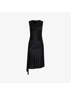 Платье миди без рукавов с драпировкой Givenchy черное