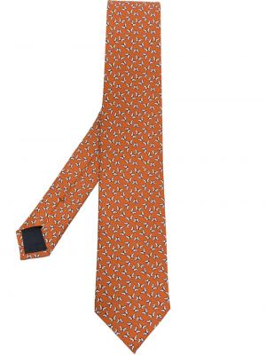 Selyem nyakkendő nyomtatás D4.0 narancsszínű