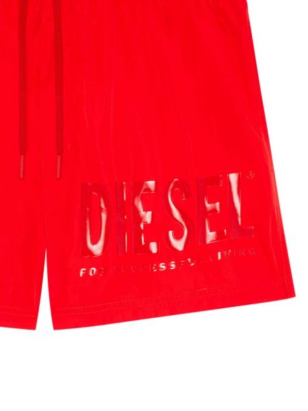Shorts à imprimé Diesel rouge