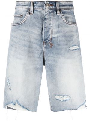 Obrabljene kratke jeans hlače Ksubi modra