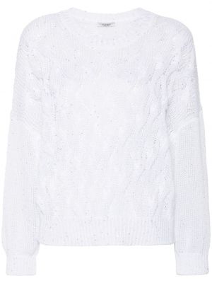 Пуловер с пайети Peserico бяло