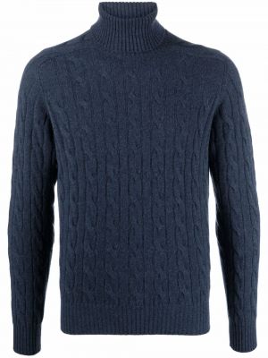 Кашмирен вълнен пуловер Cruciani синьо