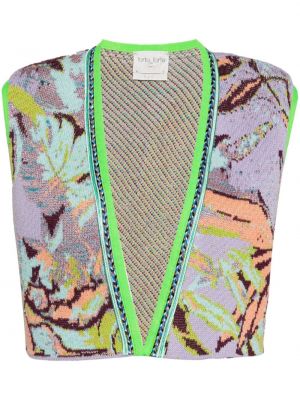 Pletená vesta s potiskem s abstraktním vzorem Forte Forte