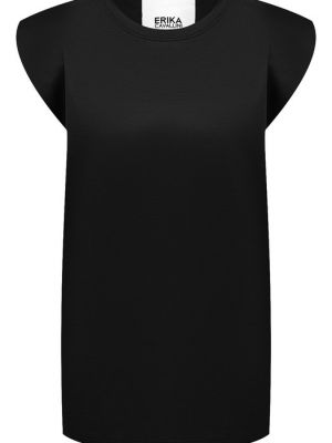 Хлопковая футболка Erika Cavallini черная