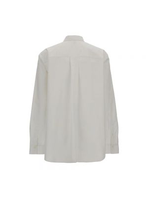 Blusa con bordado de algodón oversized Totême blanco