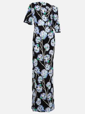 Sukienka długa w kwiatki z dżerseju Diane Von Furstenberg