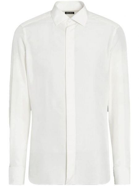 Копринена риза Zegna бяло