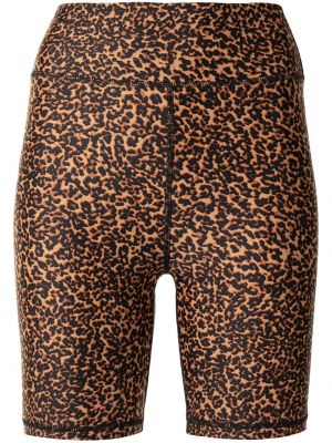 Pantalones cortos deportivos con estampado animal print The Upside marrón