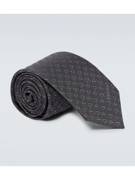 Жакардова копринена вратовръзка Gucci