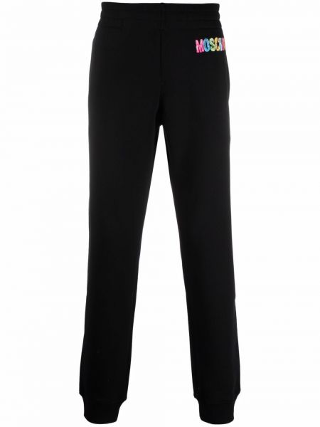 Pantalones de chándal con bordado Moschino negro