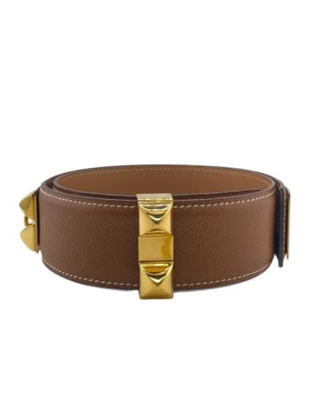 Cinturón de cuero Hermès Vintage marrón