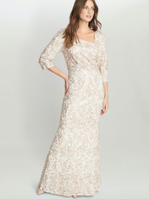 Кружевное платье с пайетками Gina Bacconi белое
